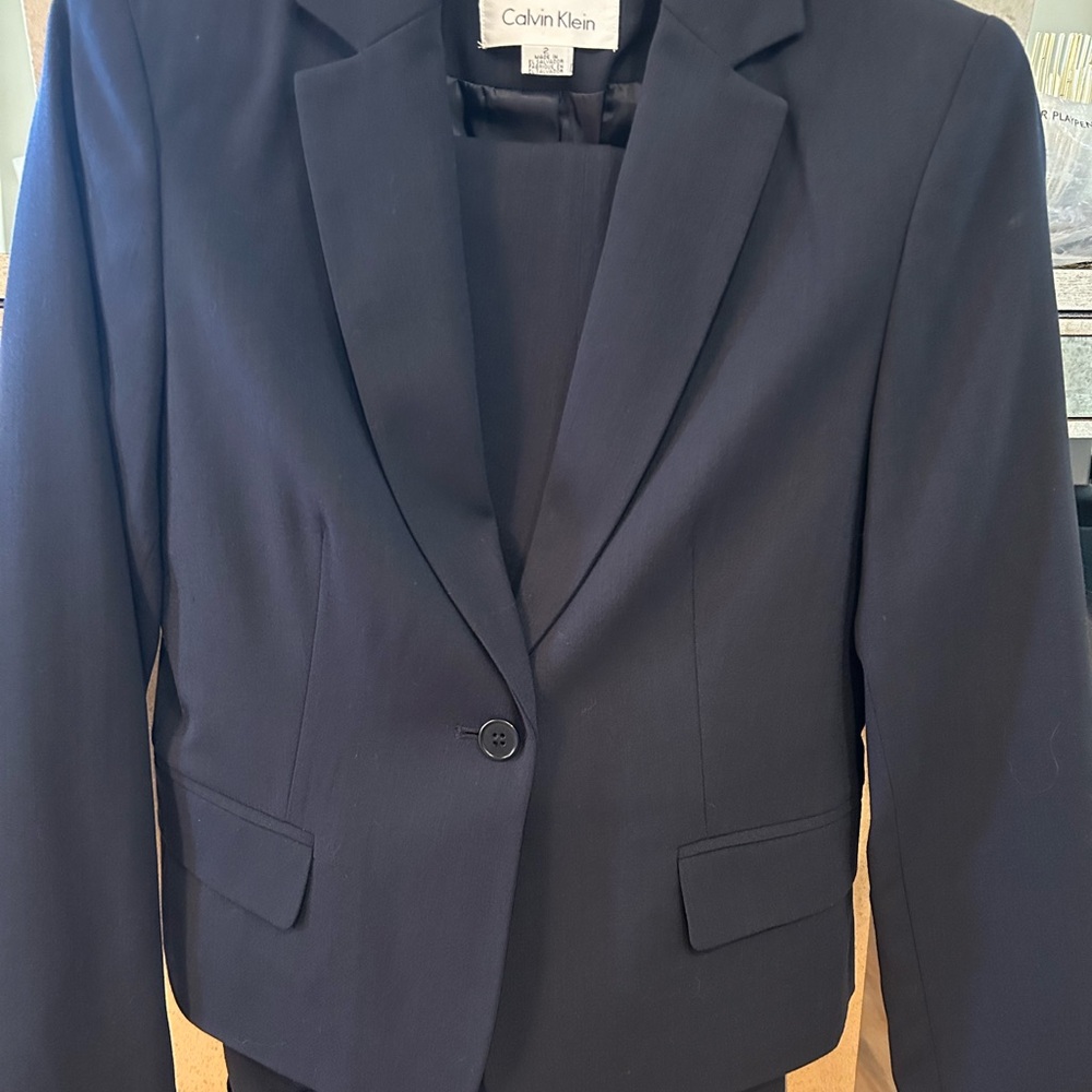 Calvin Klein Navy Single-Button Women's Blazer